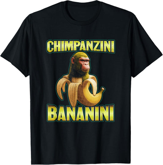 Chimpanzini Bananini Italian Brainrot T-Shirt - T-Shirt | Black
