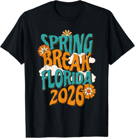 Spring Break Florida 2026 Beach Vacation Party Design T-Shirt - T-Shirt | Black