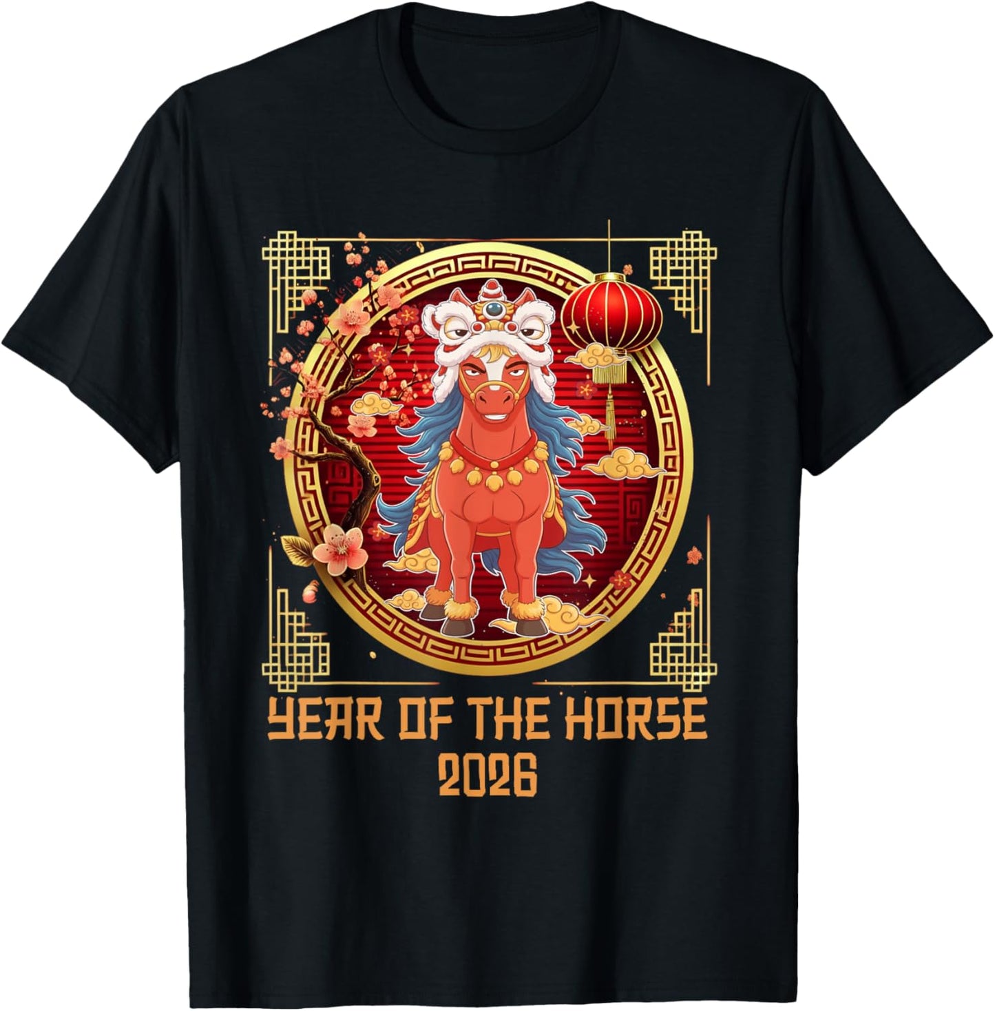 Year of The Horse Lunar New Year 2026 Chinese New Year 2026 T-Shirt - T-Shirt | Black
