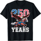 Retro USA 250th Anniversary Bald Eagle and Clydesdale Horse T-Shirt - T-Shirt | Black