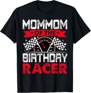 Mommom of The Birthday Racer Bday Racing Car Family T-Shirt - T-Shirt | Black