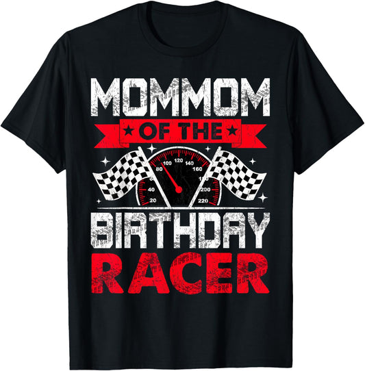 Mommom of The Birthday Racer Bday Racing Car Family T-Shirt - T-Shirt | Black