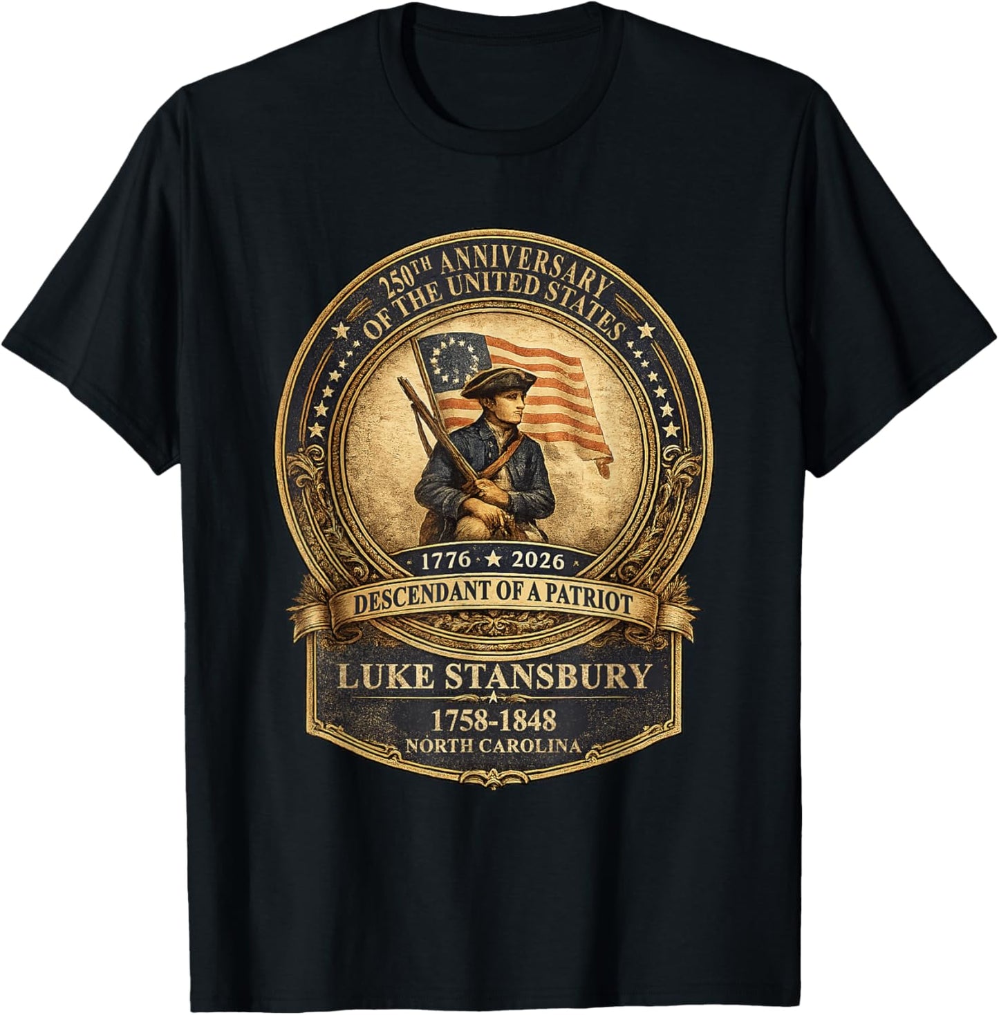 Celebrate 250 Years of America Semiquincentennial 1776-2026 T-Shirt - T-Shirt | Black