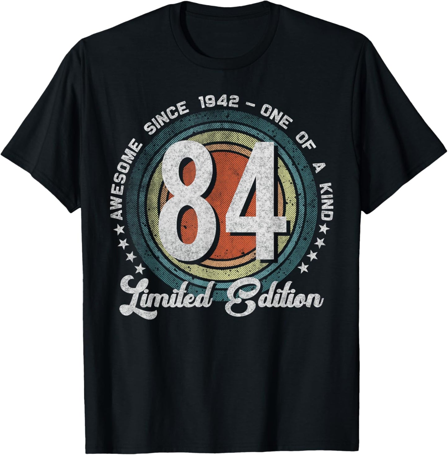 84 Year Old Gifts Vintage 1942 Limited Edition 84th Birthday T-Shirt - T-Shirt | Black