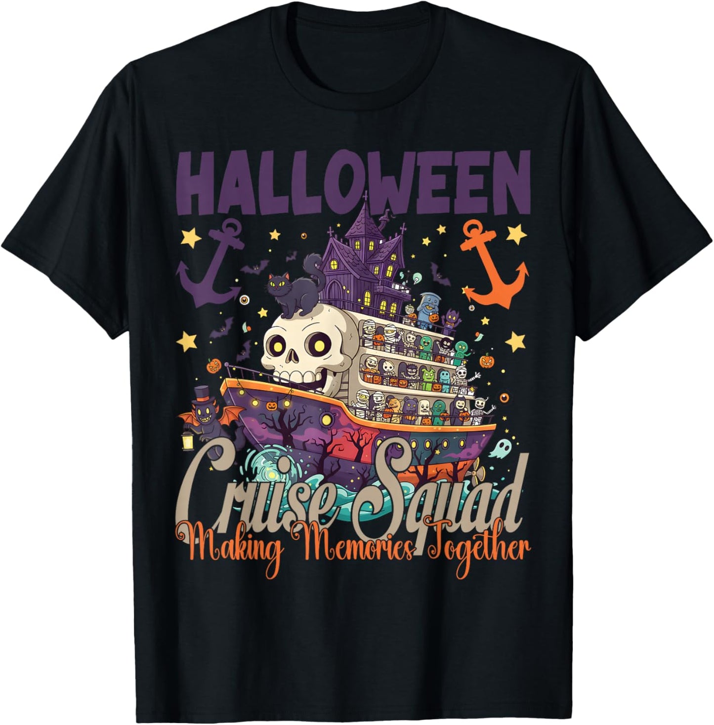 Halloween Cruise Squad 2025 Halloween Trip Family Cruising T-Shirt - T-Shirt | Black