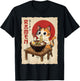 Anime Calico Cat Eating Noodles Funny Kawaii T-Shirt - T-Shirt | Black