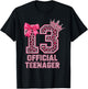 13th Birthday Girl 13 Years Old Official Teenager Birthday T-Shirt - T-Shirt | Black
