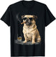 Retro Pug Smoking Cigar Whisky Lover Funny Dog Meme T-Shirt - T-Shirt | Black