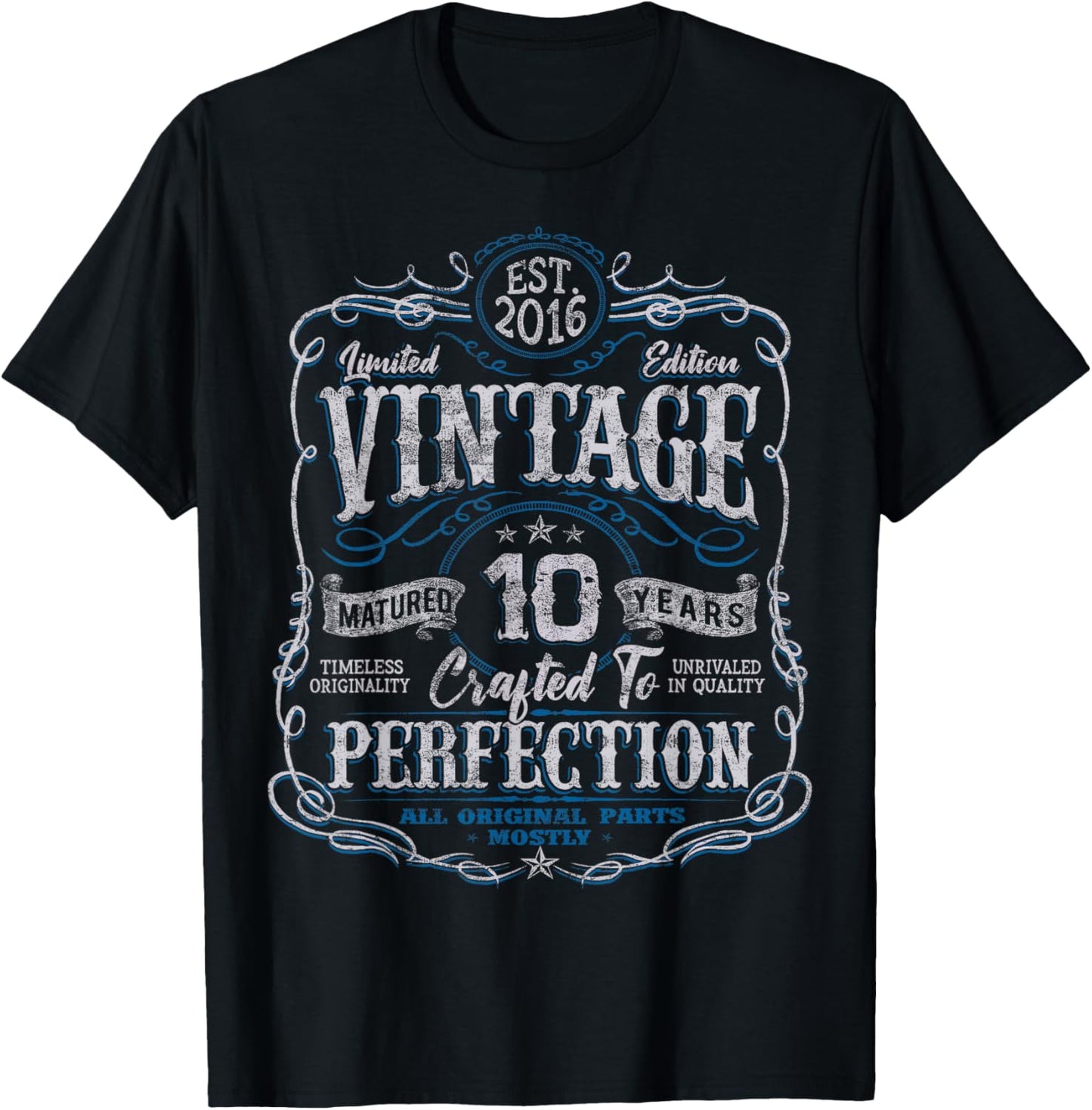 Vintage 2016 Limited Edition Shirt 10 Year Old 10th Birthday T-Shirt - T-Shirt | Black