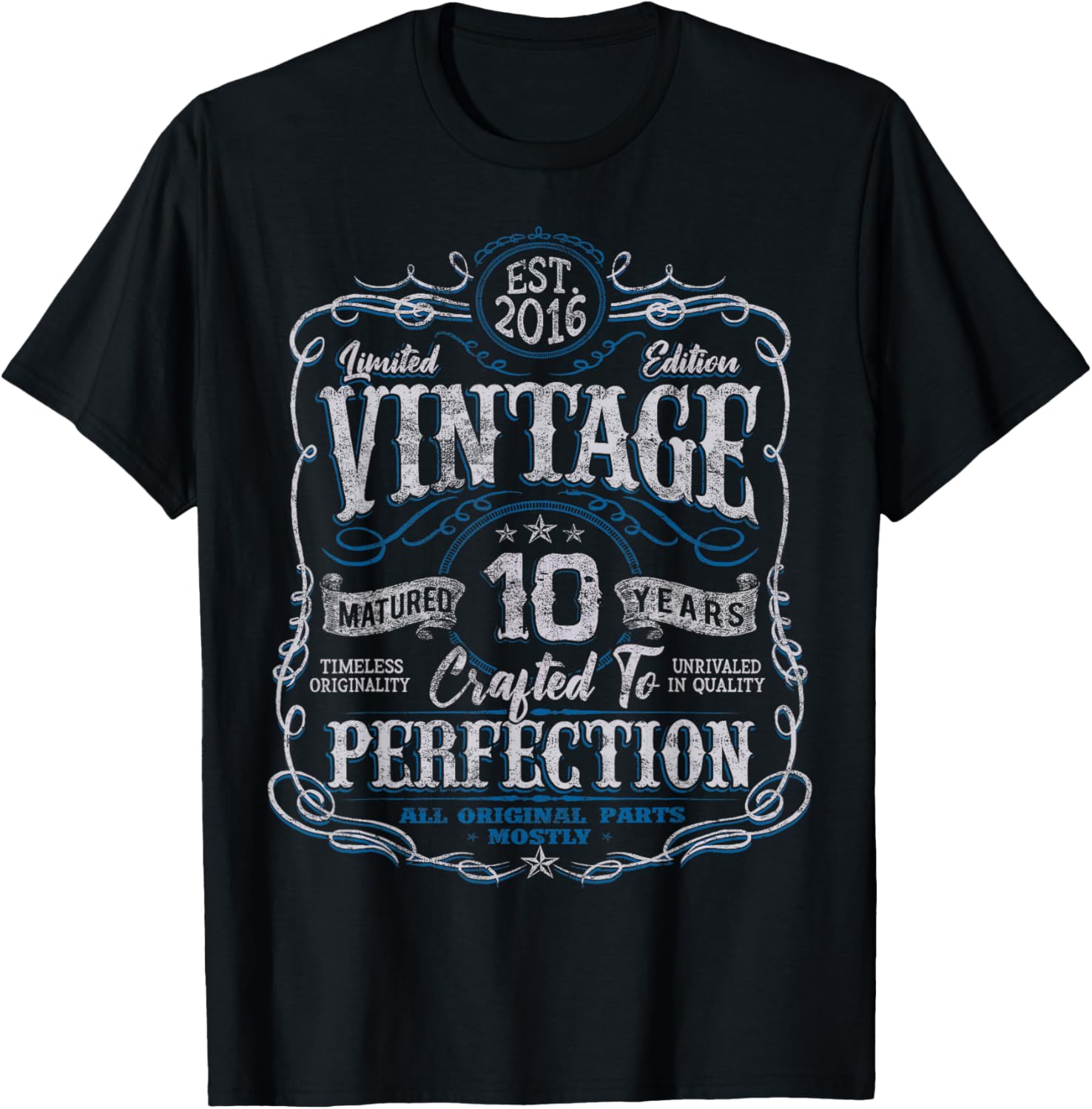 Vintage 2016 Limited Edition Shirt 10 Year Old 10th Birthday T-Shirt - T-Shirt | Black