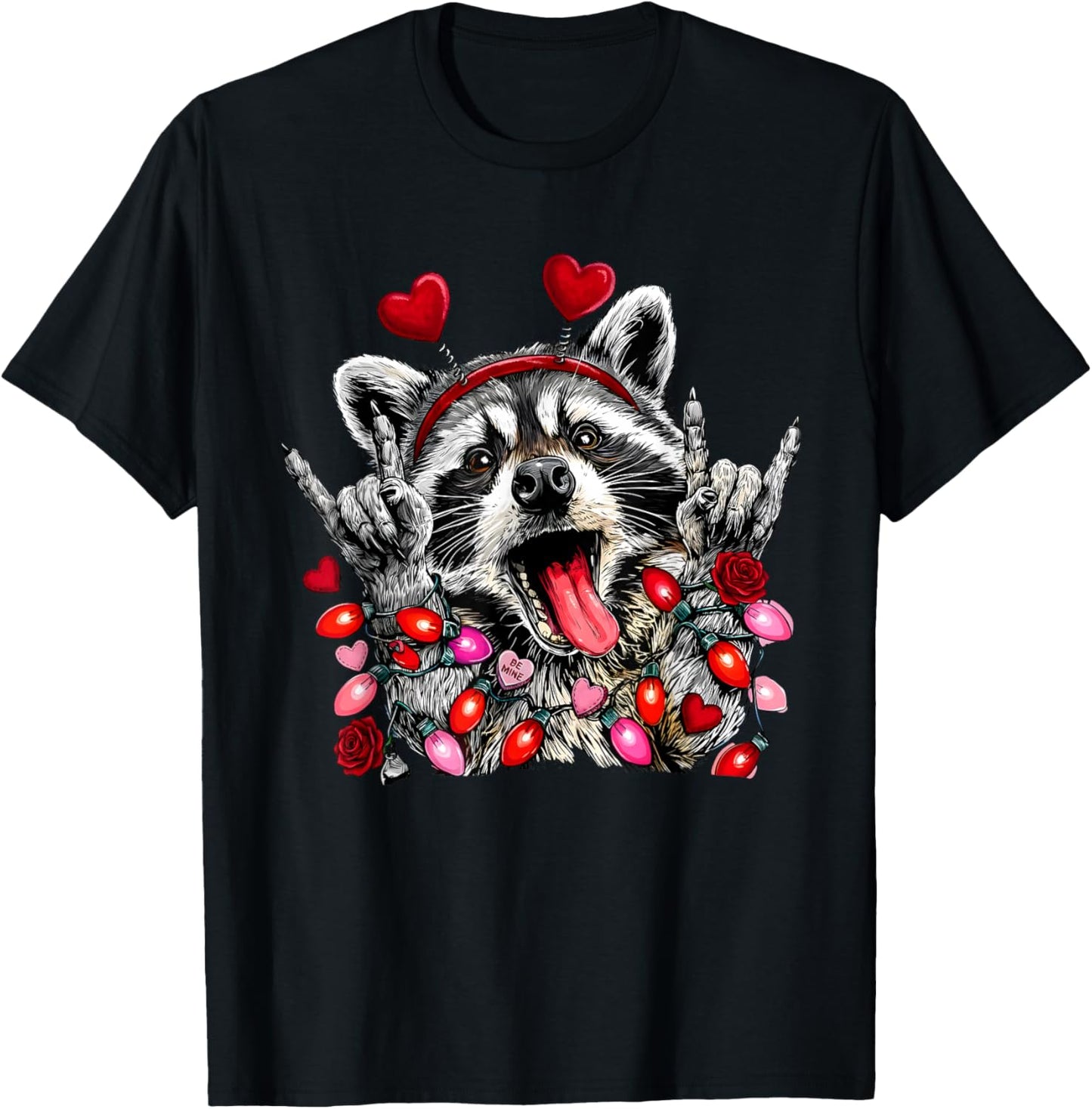 Vintage Boys Girls Valentine Trashed Panda Lover Heart XOXO T-Shirt - T-Shirt | Black