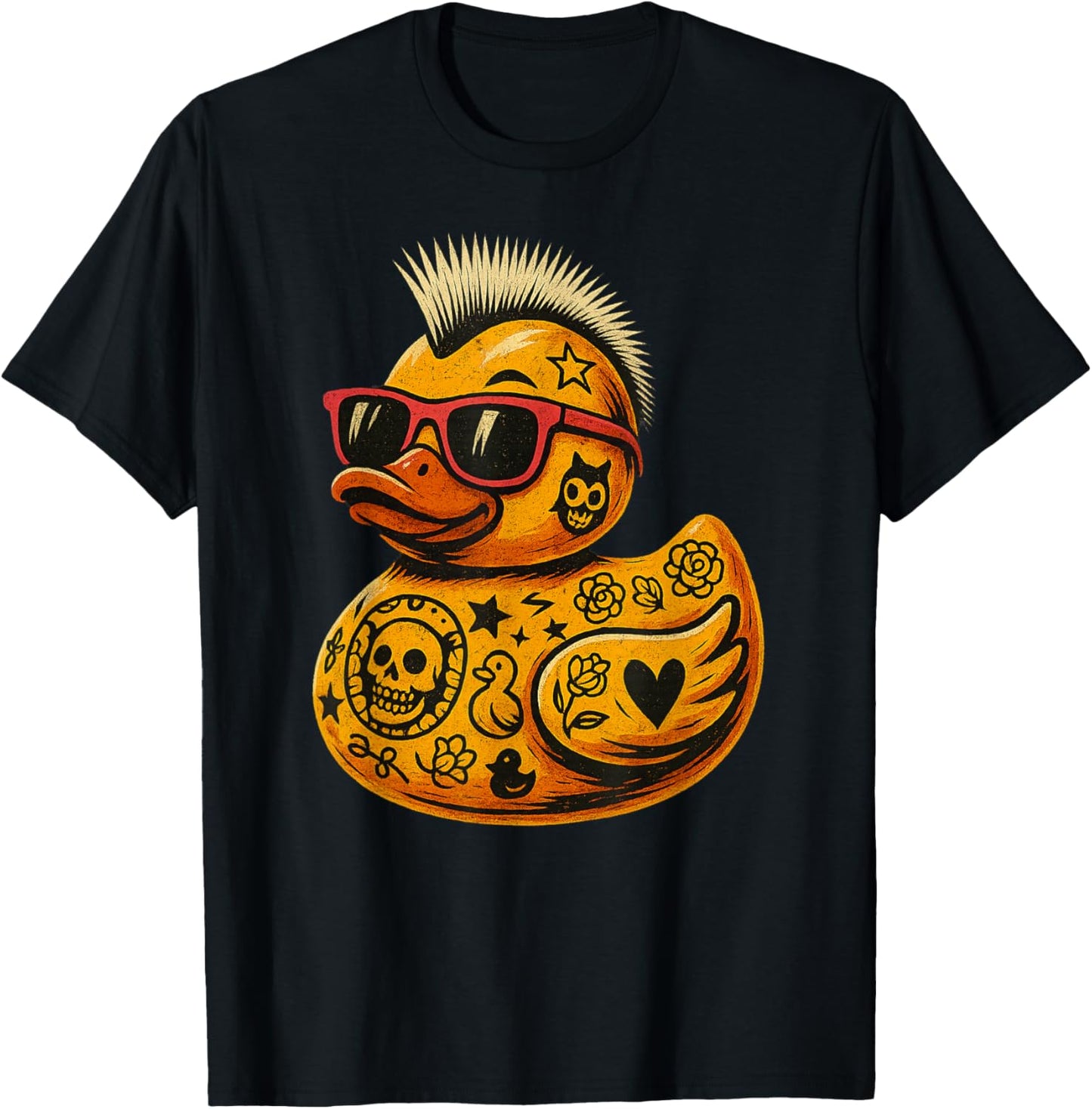 Mohawk Rubber Duck Punk Rock Rocker Toddler Boys Kid T-Shirt - T-Shirt | Black