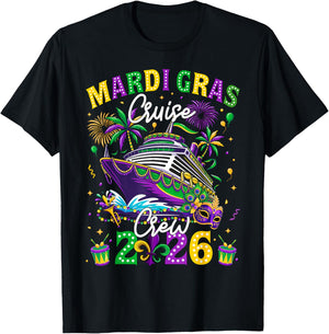 Mardi Gras Cruise Crew 2026 Trip New Orleans Family Matching T-Shirt - T-Shirt | Black