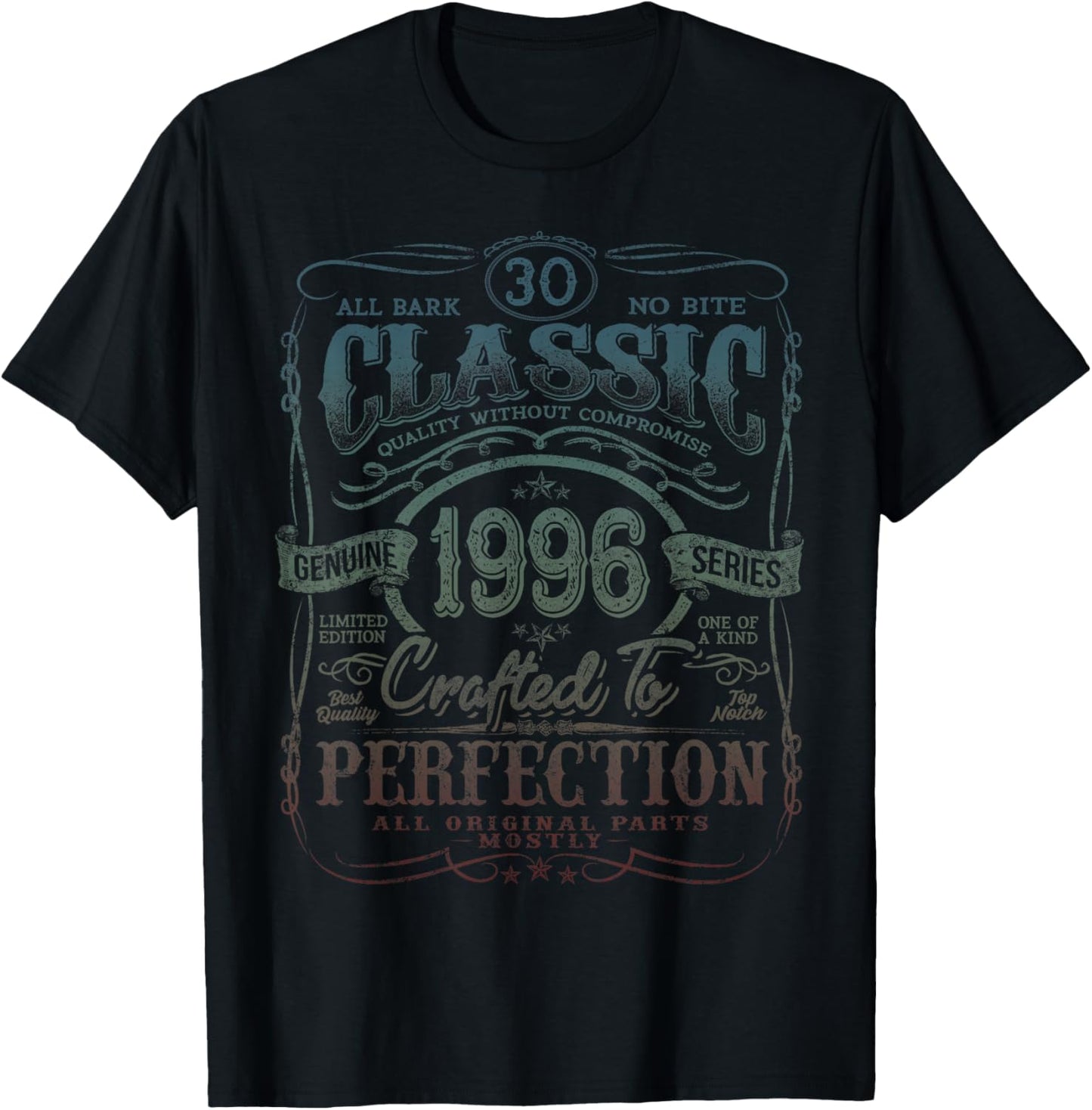 Vintage 1996 Limited Edition Shirt 30 Year Old 30th Birthday T-Shirt - T-Shirt | Black