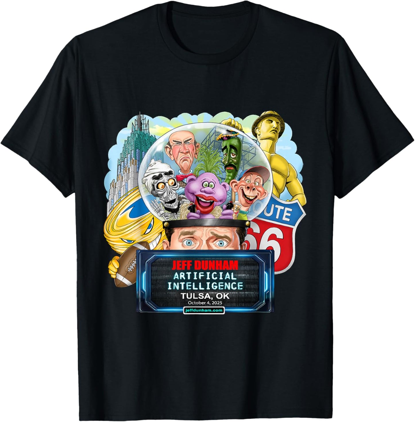 Jeff Dunham Tulsa, OK (2025) T-Shirt - T-Shirt | Black