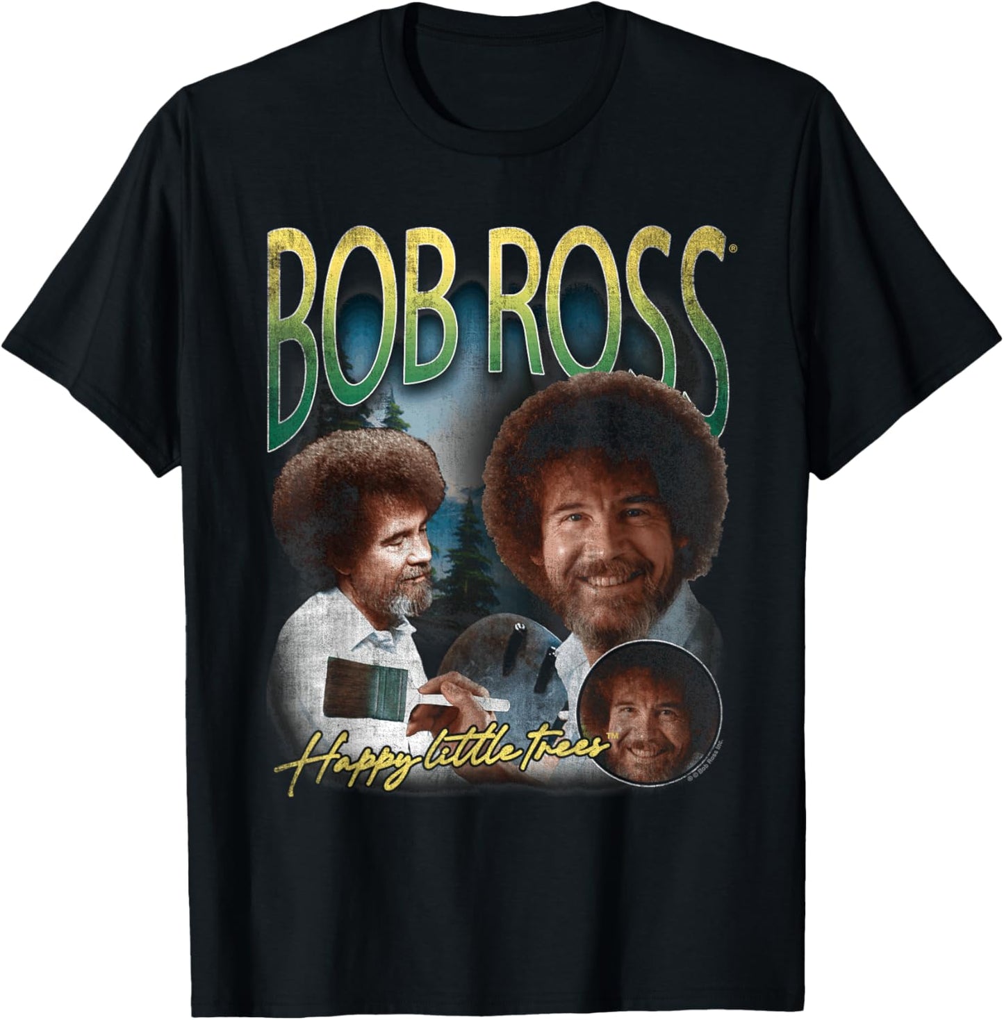 Bob Ross Homage T-Shirt - T-Shirt | Black