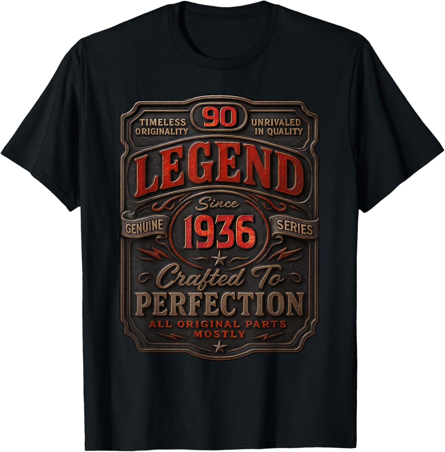 Vintage 1936 Limited Edition Shirt 90 Year Old 90th Birthday T-Shirt - T-Shirt | Black
