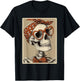 Cute Skeleton with Hearts Glasses Gothic Valentines Coquette T-Shirt - T-Shirt | Black