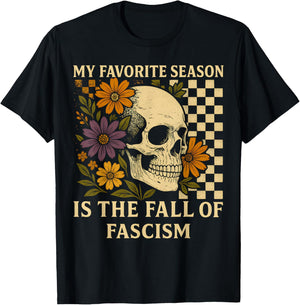 Retro My Favorite Season is The Fall of Fascism Halloween T-Shirt - T-Shirt | Black