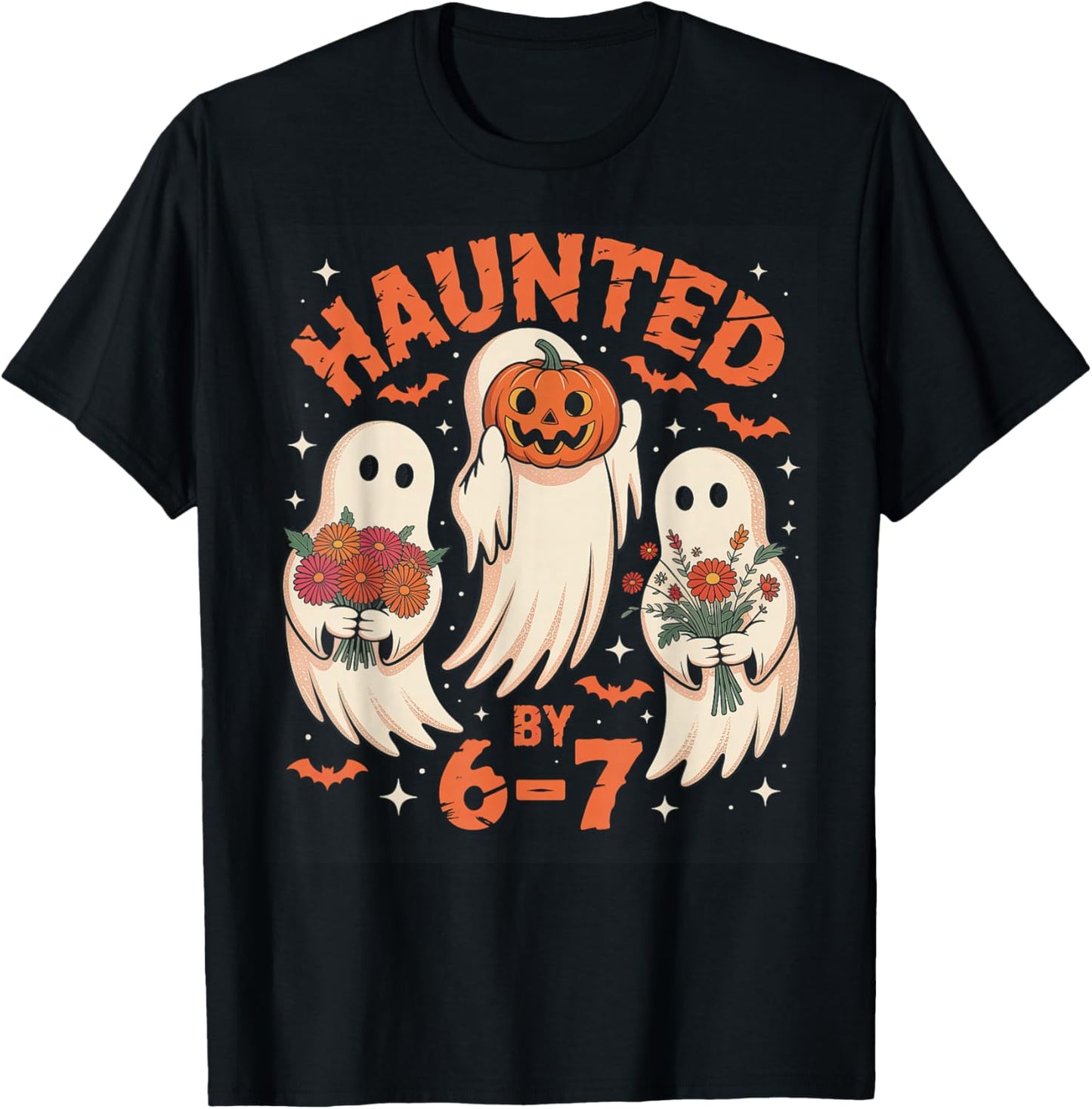 67 Meme Halloween Haunted by 6 7 Six Seven T-Shirt - T-Shirt | Black