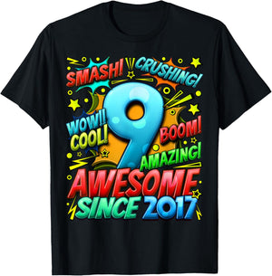 9 Year Old Gifts for Boys 9th Birthday Boy 9 Year Old Boy T-Shirt - T-Shirt | Black