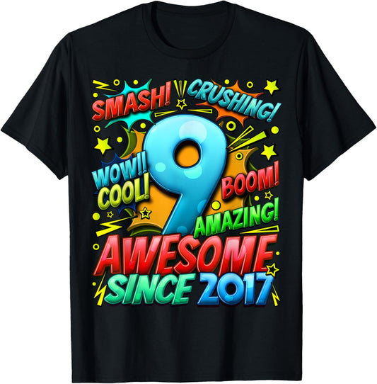 9 Year Old Gifts for Boys 9th Birthday Boy 9 Year Old Boy T-Shirt - T-Shirt | Black