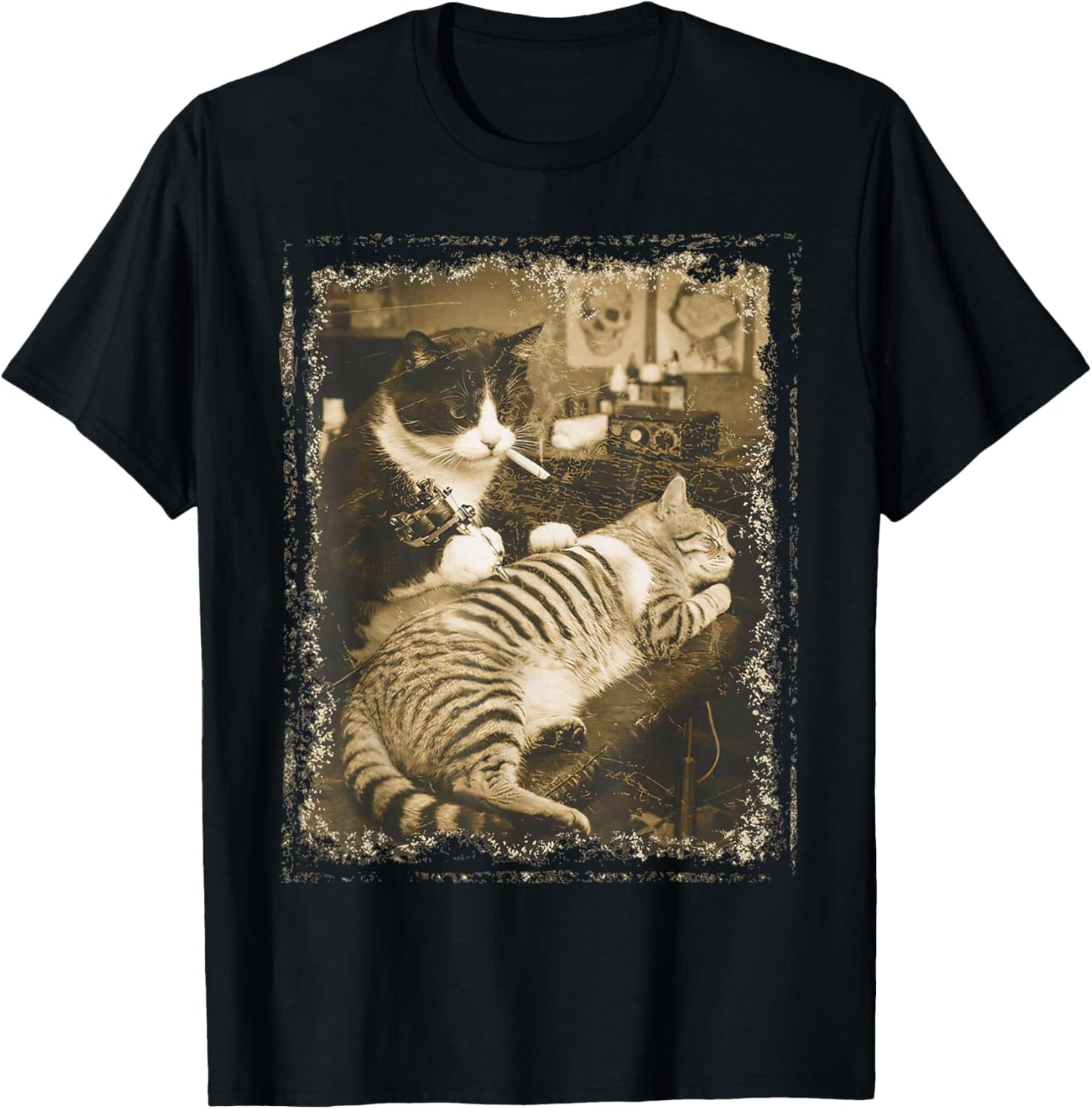 Cat Tattoo Meme T-Shirt - T-Shirt | Black