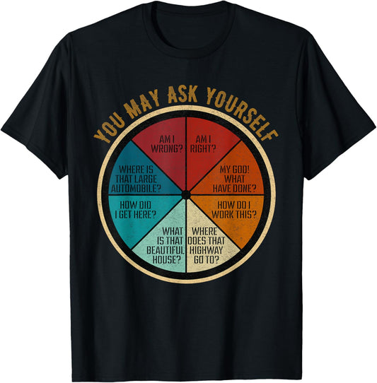 You May Ask Yourself Retro 80s Music Humor Vintage T-Shirt - T-Shirt | Black
