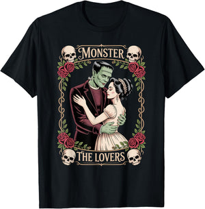 Monster The Lovers Dark Romance Valentine Gothic Couple T-Shirt - T-Shirt | Black
