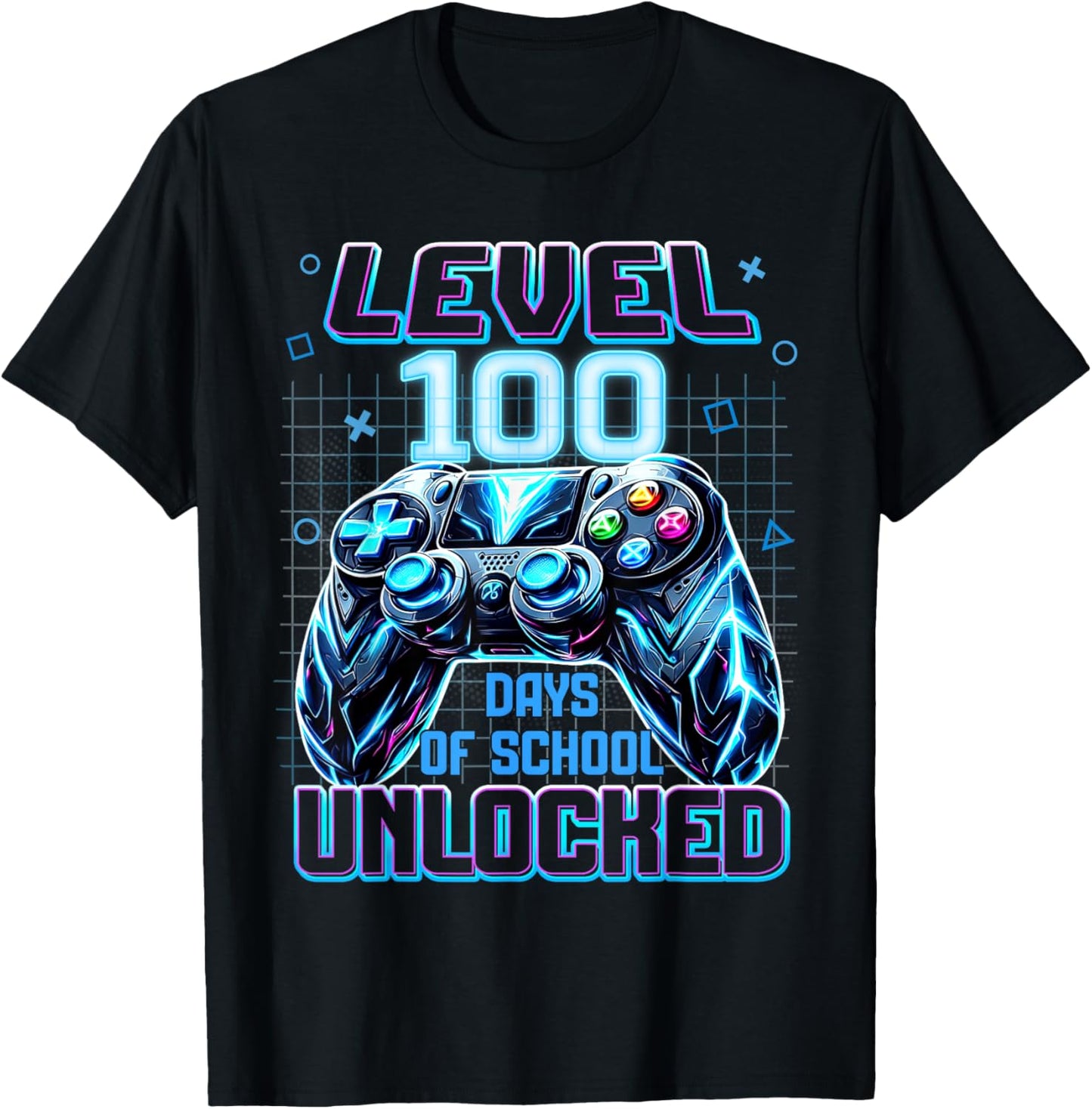 Level 100 Days of School Unlocked Video Games Boy Gamer Kids T-Shirt - T-Shirt | Black