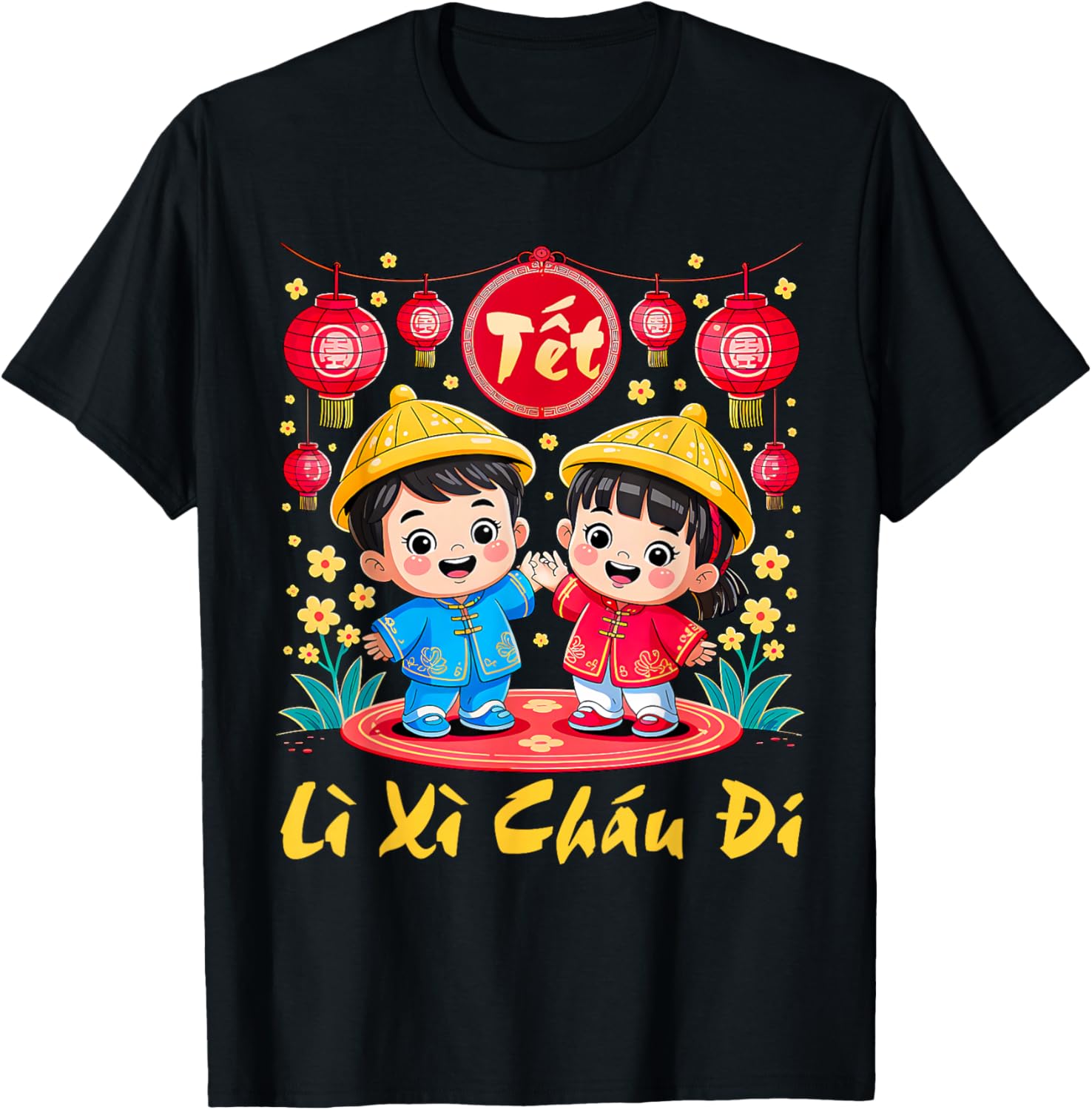 Happy Vietnamese Lunar New Year TET Holiday Li Xi Chau Di T-Shirt - T-Shirt | Black
