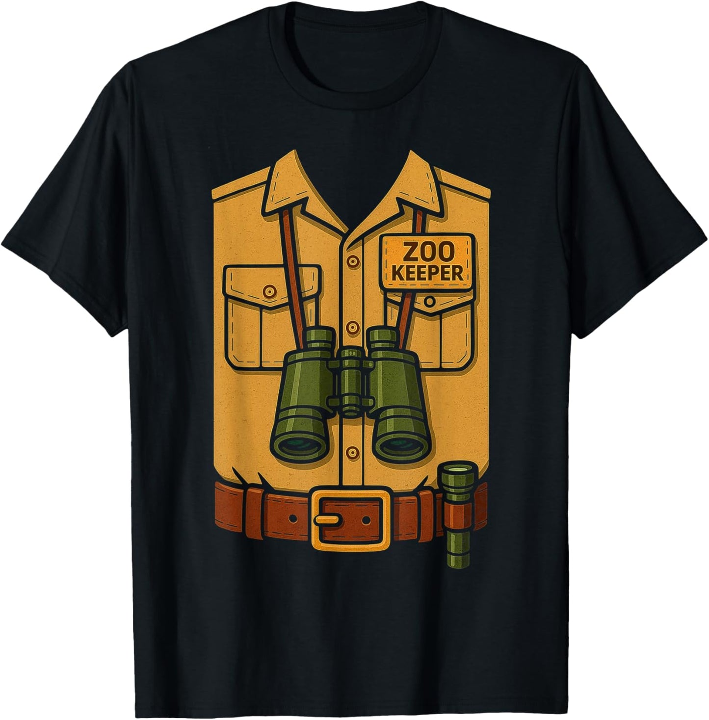 Zookeeper Easy Halloween Safari Outfit Kids Men Women T-Shirt - T-Shirt | Black