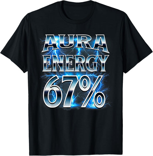 Aura Energy 67 Meme Gen Alpha Slang 6 7 Six Seven Teen Boys T-Shirt - T-Shirt | Black