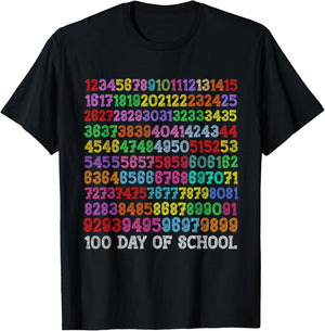100th Day of School Teacher Kids 100 Days Math Numbers T-Shirt - T-Shirt | Black