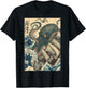 Vintage Cthulhu Kraken Japanese Sea Monster Horror Newspaper T-Shirt - T-Shirt | Black
