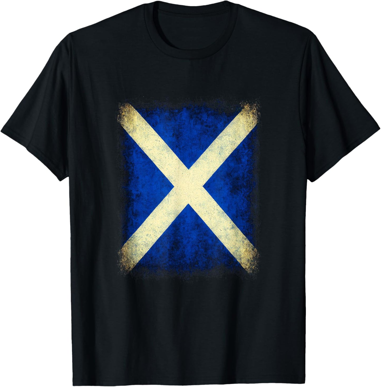 Saint Andrews Cross - Scottish Flag Art T-Shirt - T-Shirt | Black