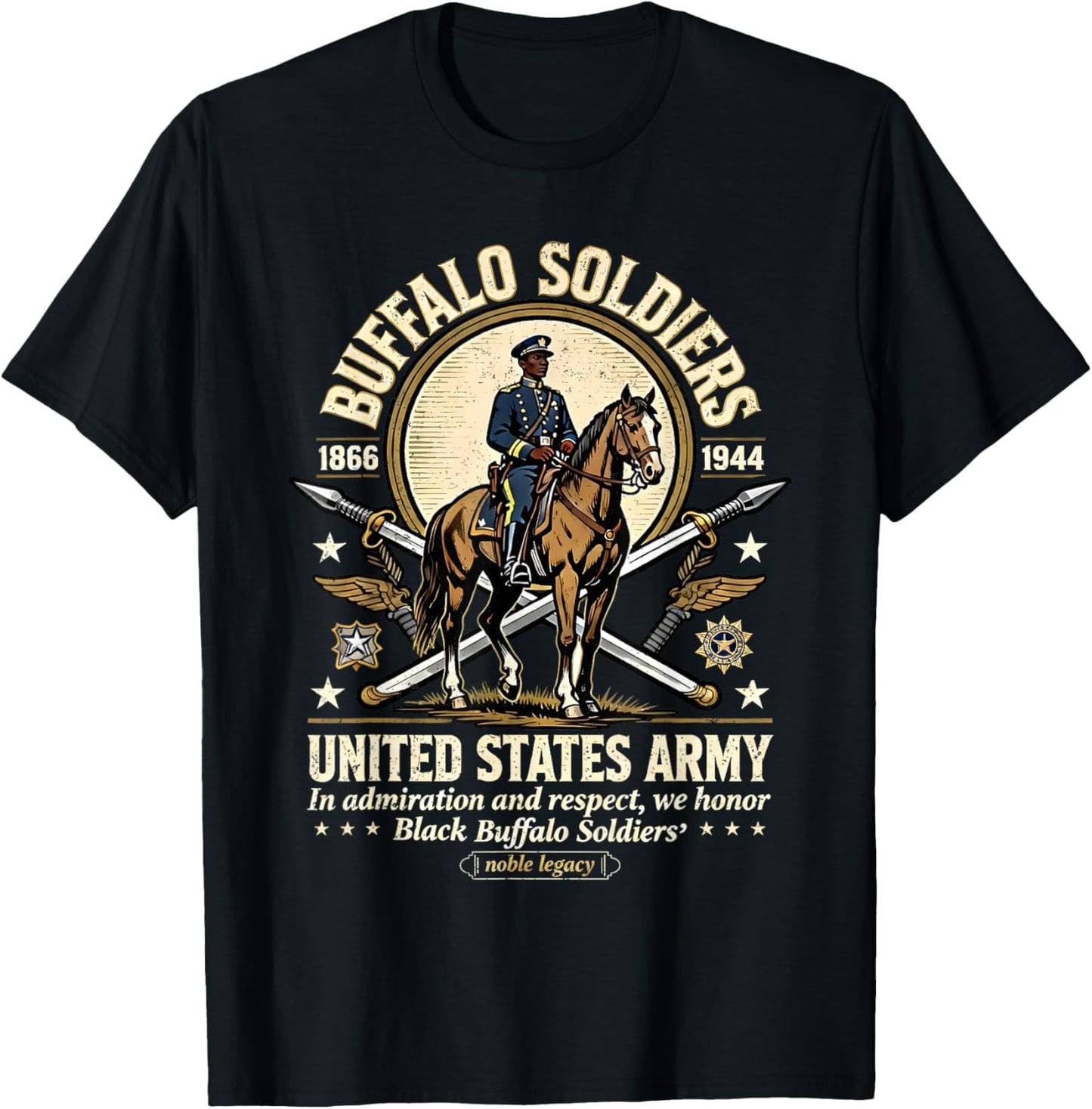 Buffalo Soldiers Black History United States Army Honor T-Shirt - T-Shirt | Black