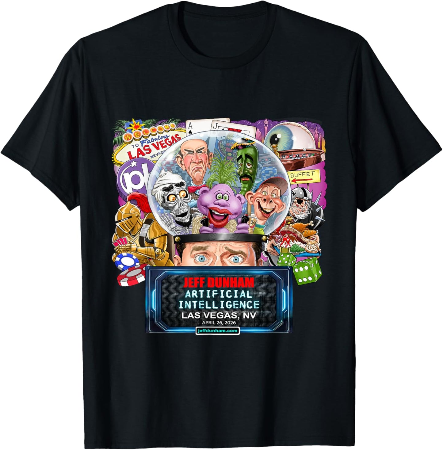 Jeff Dunham Las Vegas, NV (2026) T-Shirt - T-Shirt | Black