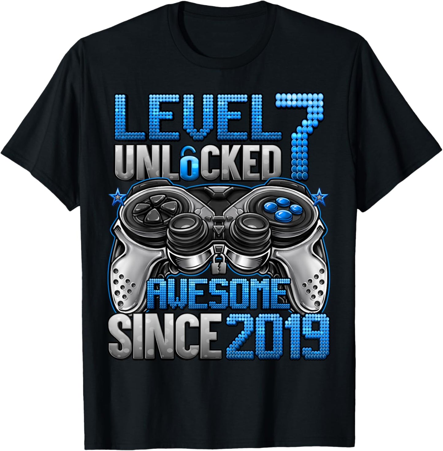 Level 7 Unlocked 7 Year Old Gifts for Boys 7th Birthday Boy T-Shirt - T-Shirt | Black