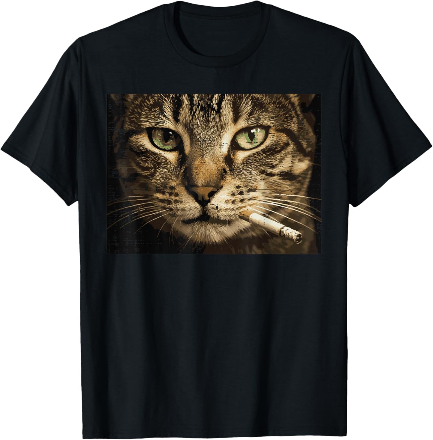 Gangster Rebel Cat Face Funny Meme Humor Kitten Men Women T-Shirt - T-Shirt | Black