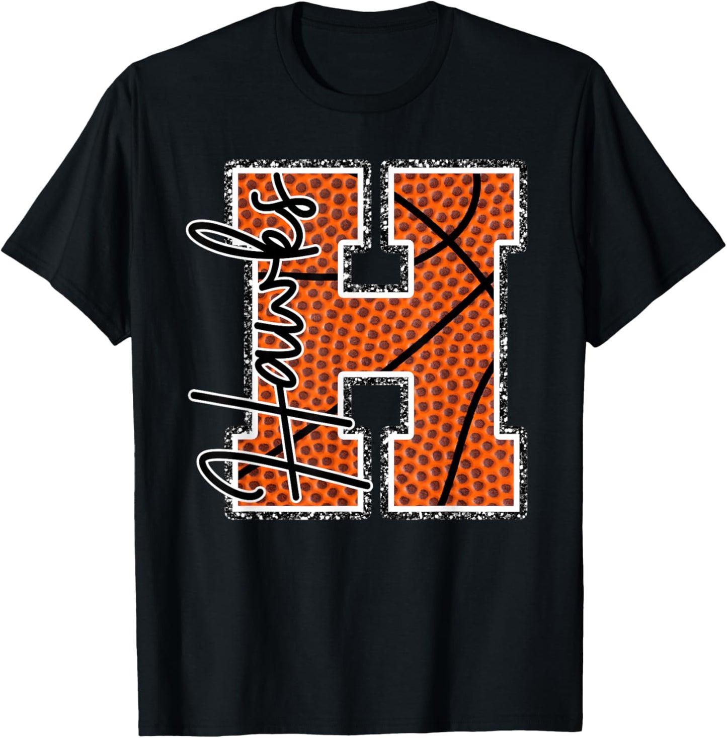 Hawks Basketball Mom Letter Hawk Pride Game Day School T-Shirt - T-Shirt | Black