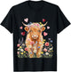 Cute Highland Cow Women Girls Kid Scottish Cow Highland Cow T-Shirt - T-Shirt | Black