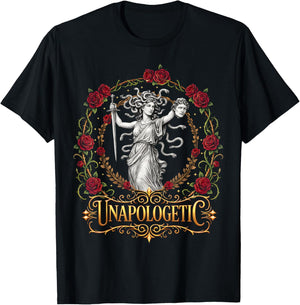 Unapologetic Medusa Feminist Women T-Shirt - T-Shirt | Black
