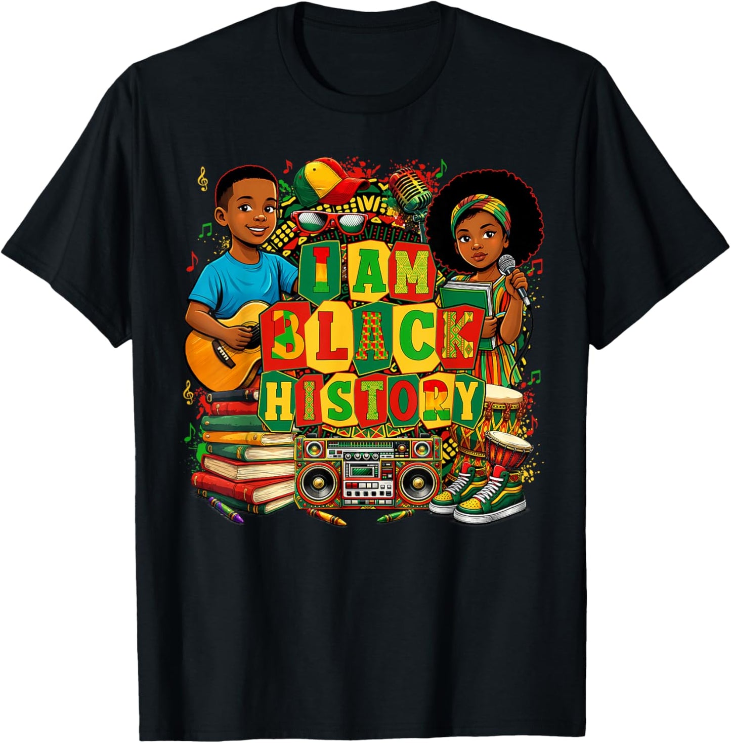I Am Black History Month African American Pride Kid Boy Girl T-Shirt - T-Shirt | Black