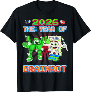 2026 The Year of W and Yess Examen Brainrots Boys Kids Teens T-Shirt - T-Shirt | Black