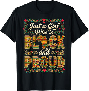 Just A Girl Who is Black History Month Proud Afro Pride T-Shirt - T-Shirt | Black