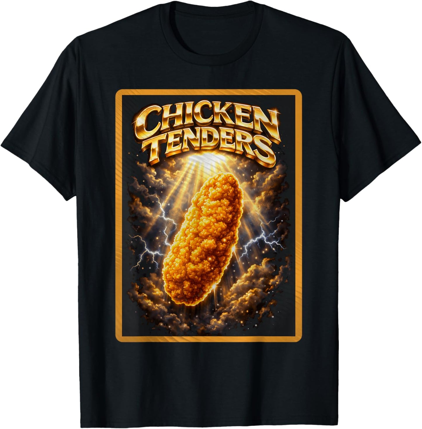 Funny Chicken Tenders Retro Graphic Vintage Gen Z Meme Humor T-Shirt - T-Shirt | Black