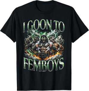 I Goon to Femboys Werewolf Transformation Design T-Shirt - T-Shirt | Black