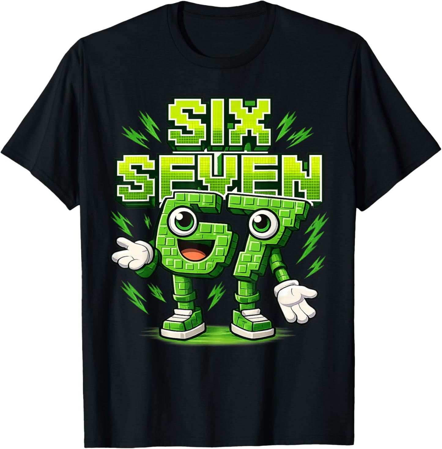 I was 6 Now I'm Six 7 Seven Years Brainrot Birthday T-Shirt - T-Shirt | Black