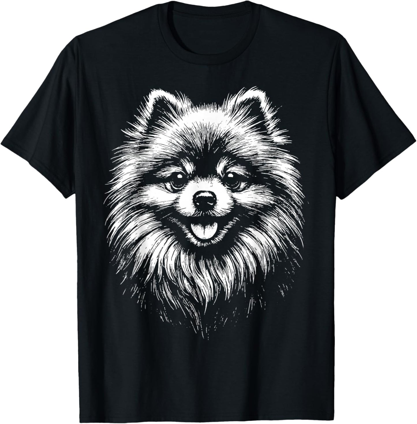 Pomeranian Illustration Zwergspitz T-Shirt - T-Shirt | Black